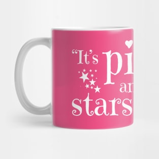 It's pink and there are stars on it Mug